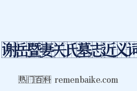 谢岳暨妻关氏墓志近义词是什么意思的图片